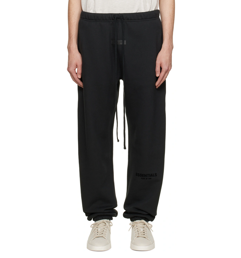 ESSENTIALS Black Drawstring Lounge Pants - SIZE: S S = WAIST US 32