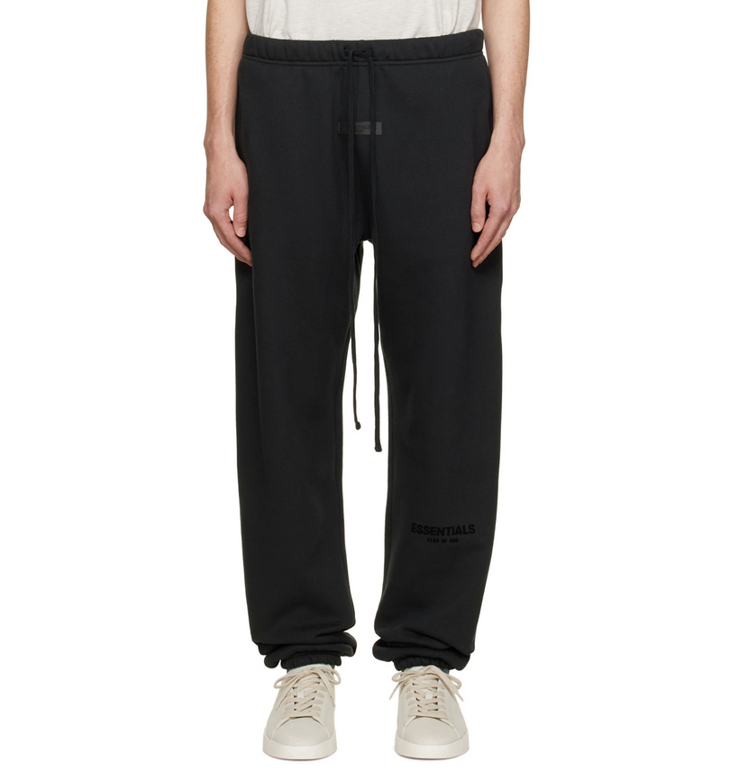 ESSENTIALS Black Drawstring Lounge Pants - SIZE: S  S = WAIST US 32