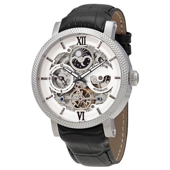 HERITORAries Automatic Silver Skeleton Dial Men's WatchItem No. HR4404