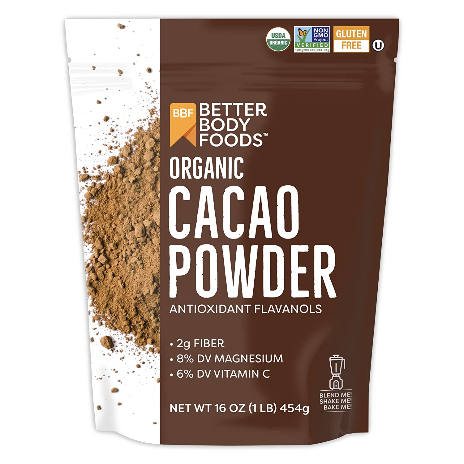 BetterBody Foods Organic Cacao Powder, Non-GMO, Gluten-Free Superfood, Cocoa, 16 Ounceby BetterBody Foods