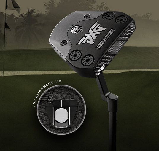 CONFIGURE CLUB HEAD: R, HOSEL: Plumber's neck - Right Hand, club loft: Standard (3'), club lie: standard,  shaft length: 33'', shaft: Straight putter shaft - chrome, Grip: PXG Sink fit pistol