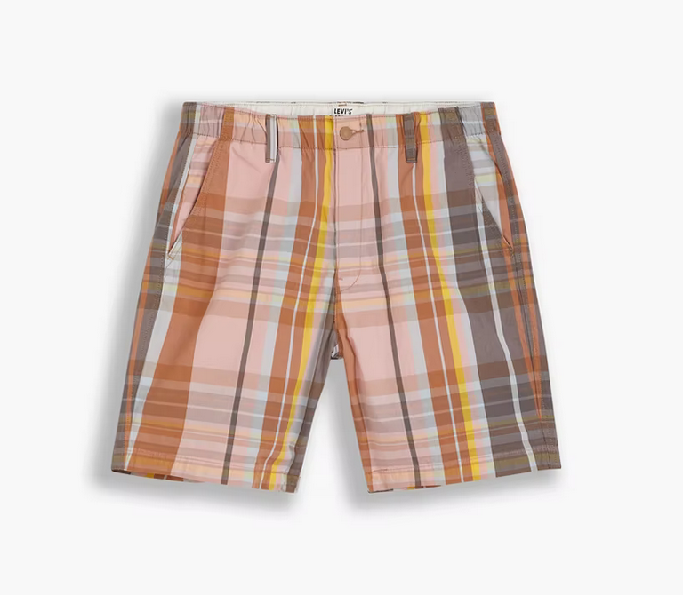 size L; color : Goliath Plaid - Multi-Color - Stretch