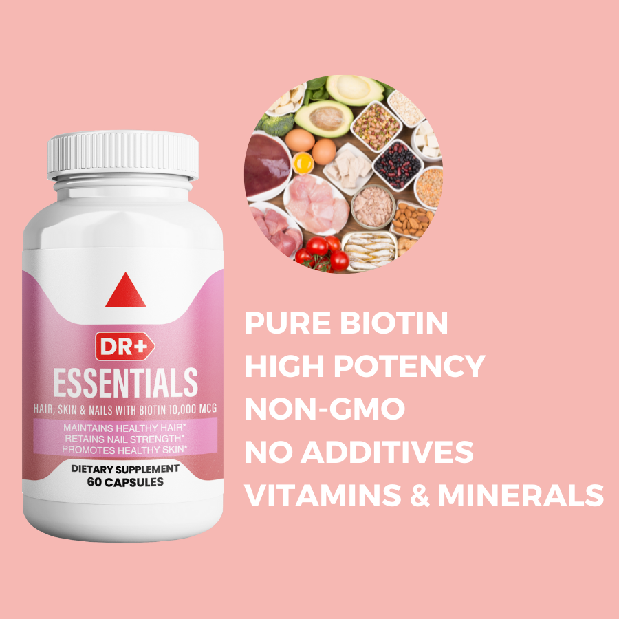 Biotin 10000 mcg - Hair Growth, Strong Nails, Healthy Skin Vitamin B7 (2-Pack)