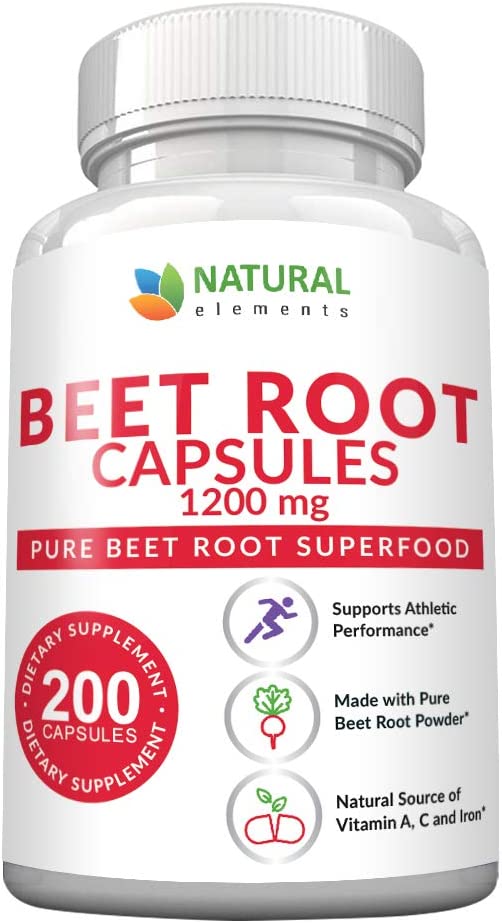 Beet Root Capsules - 1200mg Per Serving - 200 Beet Root Powder Capsules - Beetroot Powder Supports Blood Pressure, Athletic Performance, Digestive, Immune System (Pure, Non-GMO & Gluten Free)