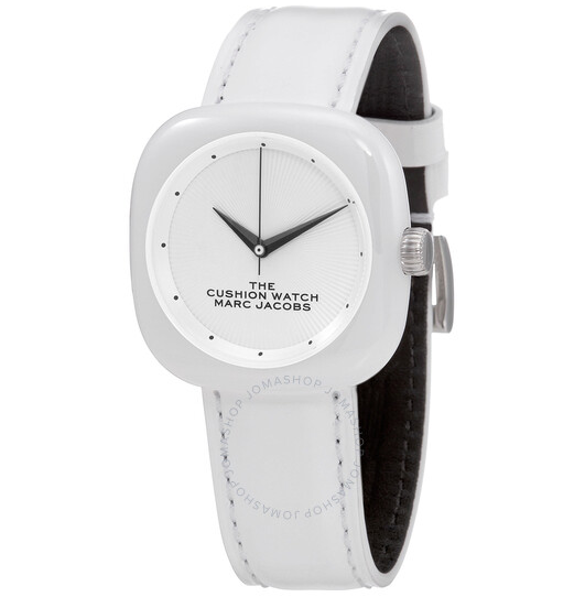 MARC JACOBSThe Cushion Quartz White Dial Ladies Watch