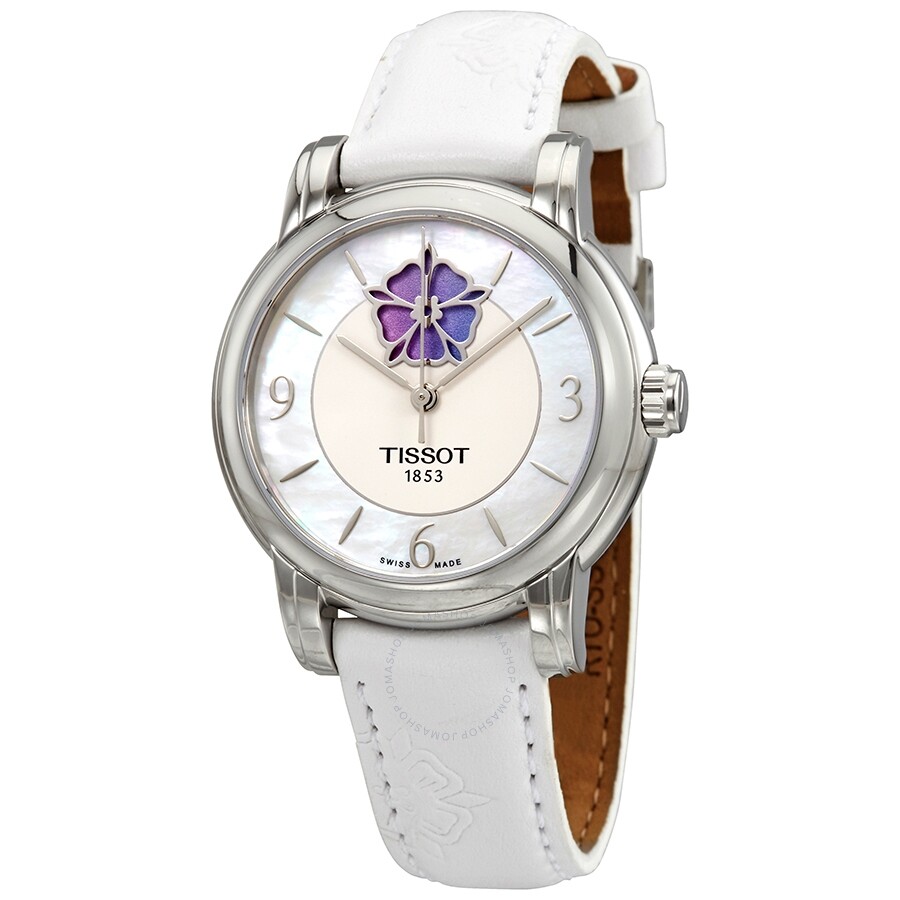 Tissot Lady Heart Flower Automatic White Mother of Pearl Dial Ladies Watch