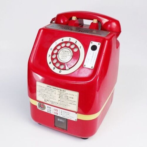 Vintage Retro Japanese Public Phone 10 Yen Red Telephone Payphone from Japan