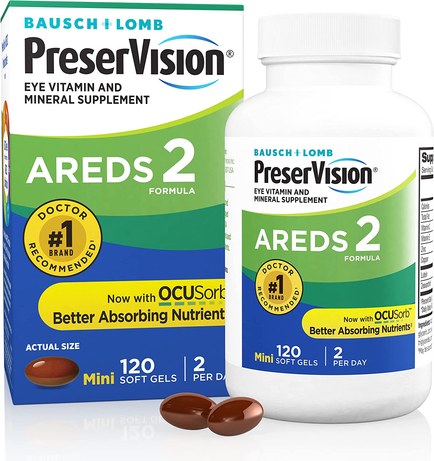 PreserVision AREDS 2 Eye Vitamin & Mineral Supplement, Contains Lutein, Vitamin C, Zeaxanthin, Zinc & Vitamin E, 120 Softgels (Packaging May Vary) ( Size: 120 Count (Pack of 1) )