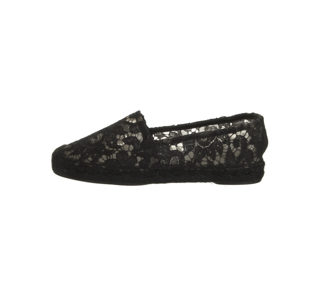 DOLCE & GABBANA Lace Pattern Mesh Accents Espadrilles Size: 7 | IT 37