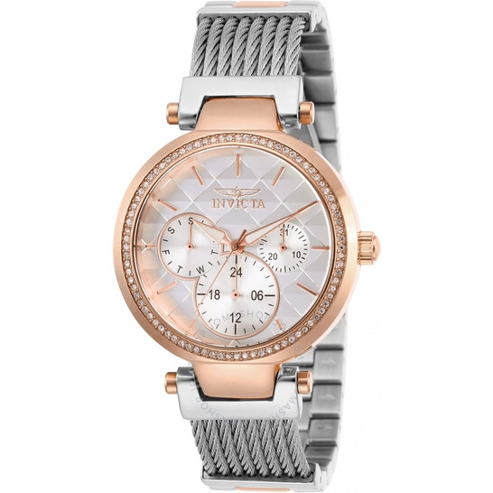 INVICTAAngel Quartz Crystal Rose Gold Dial Ladies WatchItem No. 28922