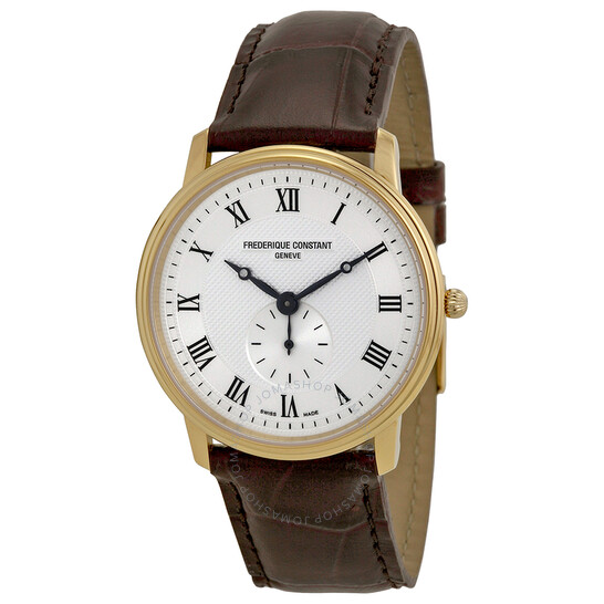 Slim Line Silver Dial Gold-Plated Unisex Watch 235M4S5