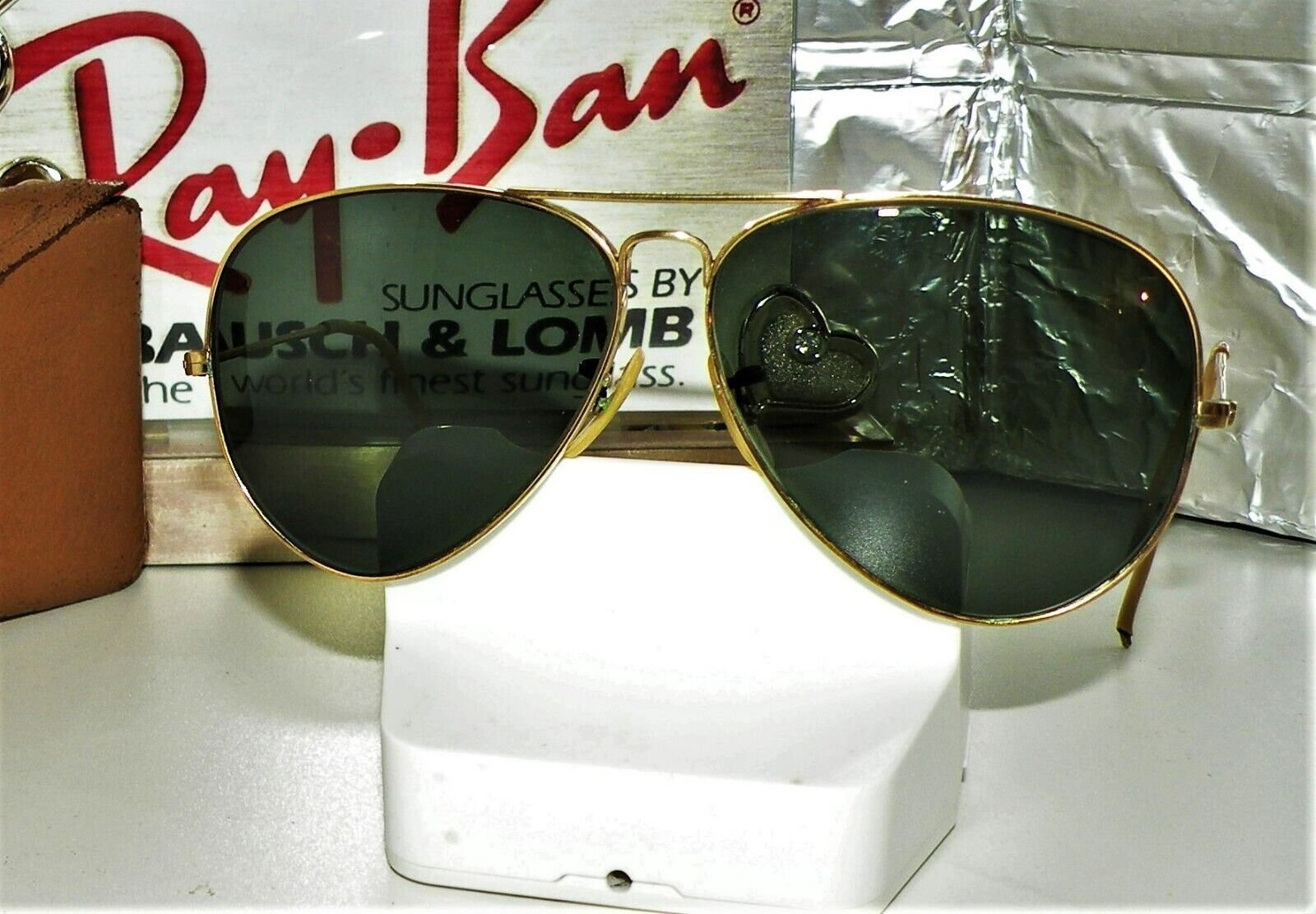 VTG 40s BAUSCH-LOMB RAY BAN 1/10 12K GF AVIATOR AN-6531 SUNGLASSES BOX 1 AO B&L