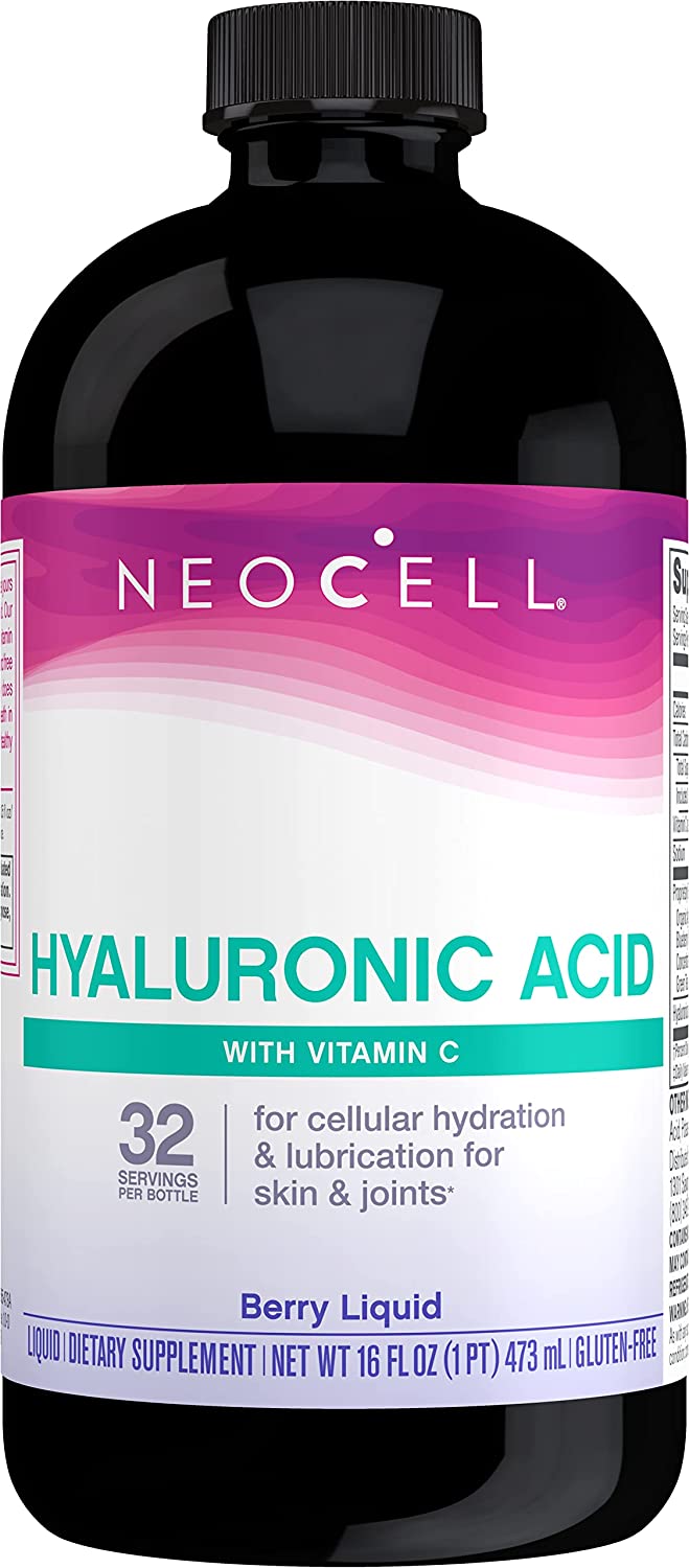 NeoCell Hyaluronic Acid Liquid with Vitamin C, Fights Collagen Depletion, Supports Tissue Hydration, Gluten Free, Berry, 16 Fl. Oz (  Flavor Name: Hyaluronic Acid )