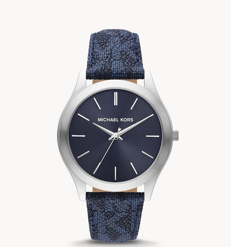 Michael kors Slim Runway Three-Hand Blue PVC Watch