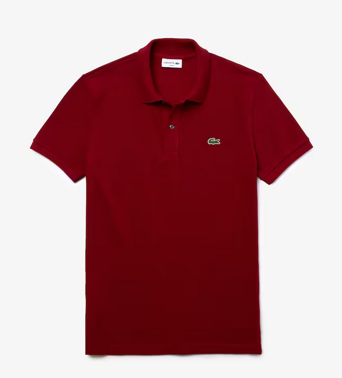 Men's Slim Fit Petit Piqué Polo ( Bordeaux • 476 SIZE L - 5 )