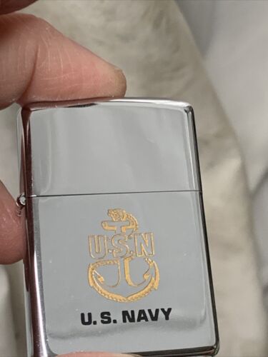 1974 High Polish Zippo Lighter - U.S. NAVY