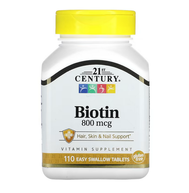 21st Century, Biotin, 800 mcg, 110 Easy Swallow Tablets