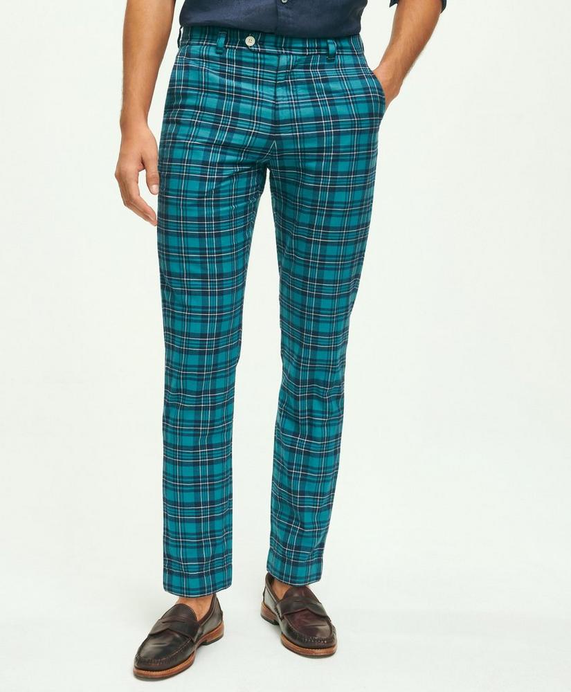 ( COLOR: TEAL, Waist: 30  Inseam: 30 ) Milano Slim-Fit Cotton Madras Pants