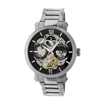 Heritor Aries Black Skeleton Dial Automatic Men's Watch